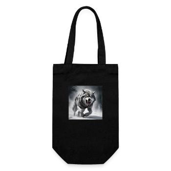 loup animal vecteur nature illustration design sauvage - Sac à bouteille - noir - Devant