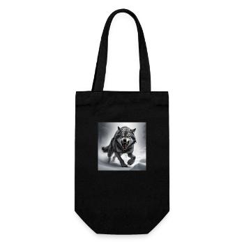 loup animal vecteur nature illustration design sauvage - Sac à bouteille - noir - Devant
