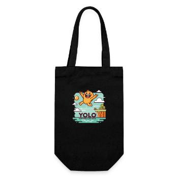 Design "Leap of Joy" YOLO - Gift Bag for Bottles - black - Front