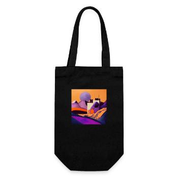 Lune violette - Sac à bouteille - noir - Devant