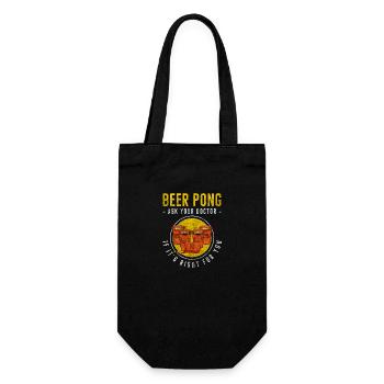 Beer Pong Alcohol Drinking - Gift Bag for Bottles - black - Front