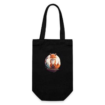 Fuchs - Geschenkbeutel für Flaschen - Schwarz - Vorne