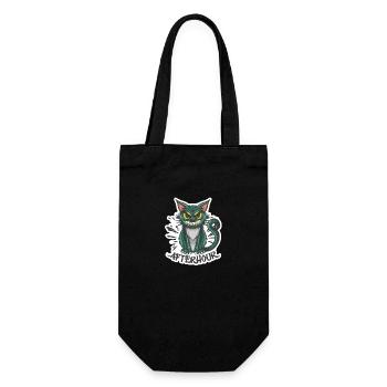 Afterhour T-Shirt, Fun and Edgy Cat Design - Geschenkbeutel für Flaschen - Schwarz - Vorne