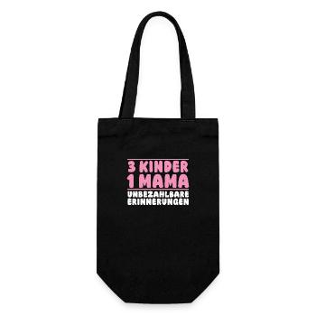 Mom of 3 children - Gift Bag for Bottles - black - Front