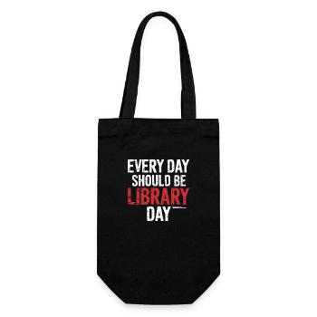 Every Day Should Be Library Day 7 - Geschenkbeutel für Flaschen - Schwarz - Vorne