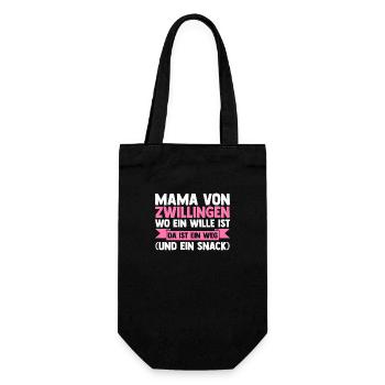 Mama Von Zwillingen - Geschenkbeutel für Flaschen - Schwarz - Vorne