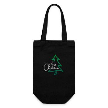 Joyeux sapin de Noël - Sac à bouteille - noir - Devant