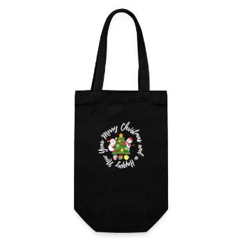 Merry Christmas And Happy New Year - Gift Bag for Bottles - black - Front