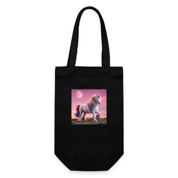 Licorne de nuit de pleine lune - Sac à bouteille - noir - Devant