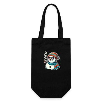 Stoner Snowman Winter Christmas Hemp - Gift Bag for Bottles - black - Front