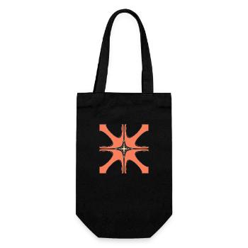 Abstrakte mit ein weißen Muster in der Mitte - Geschenkbeutel für Flaschen - Schwarz - Vorne