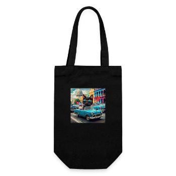 Chat en tournée - J’adore Cuba ! -La Havane - Sac à bouteille - noir - Devant