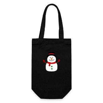 Glücklicher Schneemann - Geschenkbeutel für Flaschen - Schwarz - Vorne