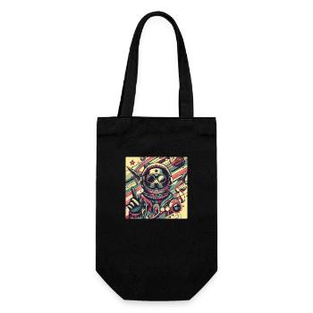 Retro Space Traveler - Gift Bag for Bottles - black - Front