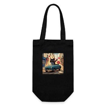 Chat en tournée - J’adore la France ! -Paris - Sac à bouteille - noir - Devant