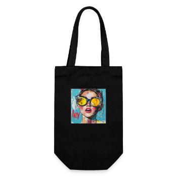 HEY greeting in red pop art - Gift Bag for Bottles - black - Front
