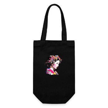 Japanese Woman Portrait Geisha Tradition Abstract - Gift Bag for Bottles - black - Front