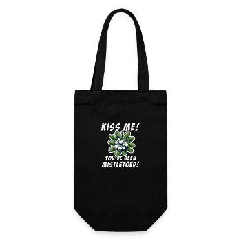 Kiss me you´ve been Mistletoed Xmas Mistletoe - Gift Bag for Bottles - black - Front