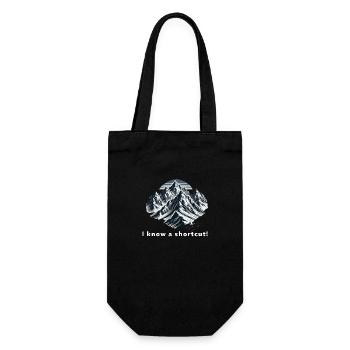 I know a shortcut! Mountains Hiking Extreme - Gift Bag for Bottles - black - Front