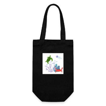 Coral reef - Gift Bag for Bottles - black - Front