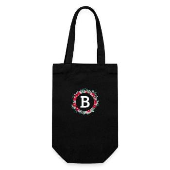 Buchstabe b Blumenkrone - Geschenkbeutel für Flaschen - Schwarz - Vorne
