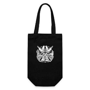 Western Logo 2 - Geschenkbeutel für Flaschen - Schwarz - Vorne