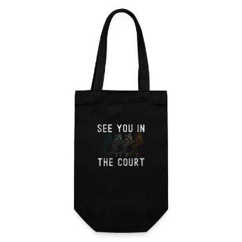 Tennis Ball Game Net Court - Gift Bag for Bottles - black - Front