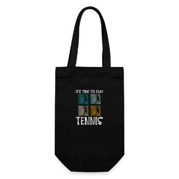 Tennis Hobby Gewinner Aufschlag - Geschenkbeutel für Flaschen - Schwarz - Vorne