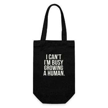 I Can't I'm Busy Growing A Human 9 - Geschenkbeutel für Flaschen - Schwarz - Vorne