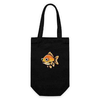 Skurrile Goldfisch-Illustration - lustig und skurril f - Geschenkbeutel für Flaschen - Schwarz - Vorne