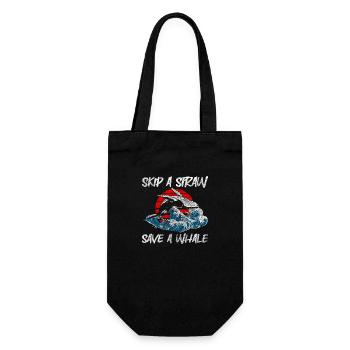 Orca Humpback Whale Species Conservation Fish - Gift Bag for Bottles - black - Front