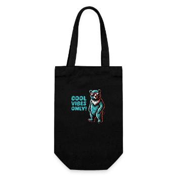 bear cool - Gift Bag for Bottles - black - Front