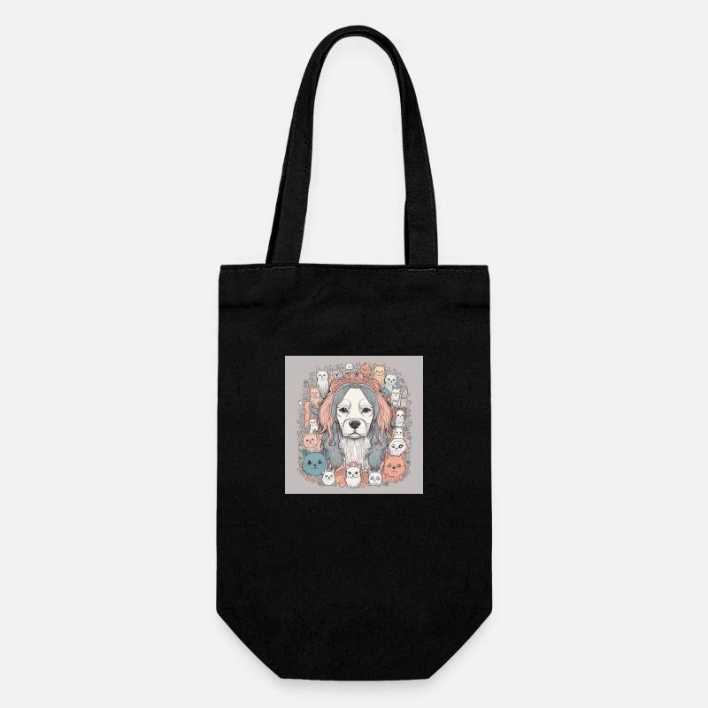 Cats and dog fan - Gift Bag for Bottles - black