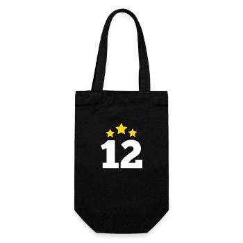 12 Jahre alter Stern - Geschenk zum 12. Jubiläum - Geschenkbeutel für Flaschen - Schwarz - Vorne