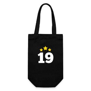 19 Year Old Star - 19th Anniversary Gift - Gift Bag for Bottles - black - Front