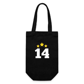 14 Year Star - 14th Anniversary Gift - Gift Bag for Bottles - black - Front
