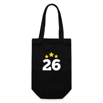 26 Years Star - 26th Anniversary Gift - Gift Bag for Bottles - black - Front