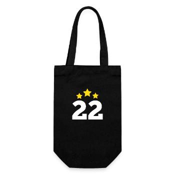 22 Year Star - 22nd Anniversary Gift - Gift Bag for Bottles - black - Front