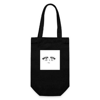 Kawaii Augen Minimal - Geschenkbeutel für Flaschen - Schwarz - Vorne
