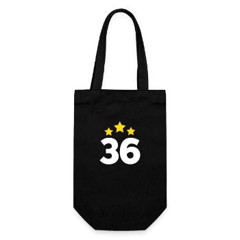 36 Jahre Stern - Geschenk zum 36. Jubiläum - Geschenkbeutel für Flaschen - Schwarz - Vorne