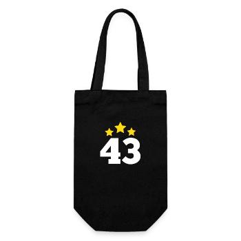 43 Jahre Stern - Geschenk zum 43. Jubiläum - Geschenkbeutel für Flaschen - Schwarz - Vorne