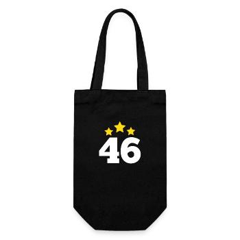 46 Jahre Stern - Geschenk zum 46. Jubiläum - Geschenkbeutel für Flaschen - Schwarz - Vorne