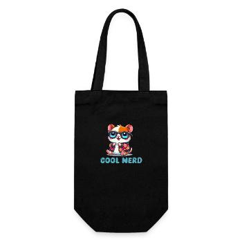 hamster comic cool nerd - Gift Bag for Bottles - black - Front