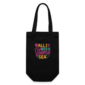 Alles, was ich brauche, ist Vitamin Sea 2 - Geschenkbeutel für Flaschen - Schwarz - Vorne