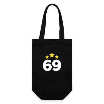 69 Years Star - 69th Anniversary Gift - Gift Bag for Bottles - black - Front