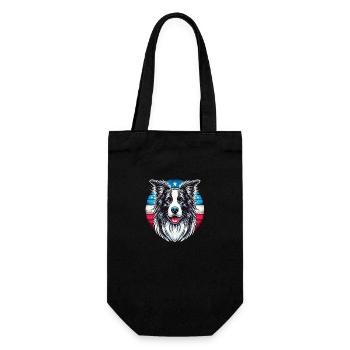 Border Collie - Gift Bag for Bottles - black - Front