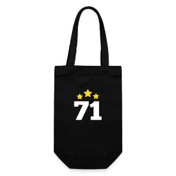 71 Jahre Stern - Geschenk zum 71. Jubiläum - Geschenkbeutel für Flaschen - Schwarz - Vorne