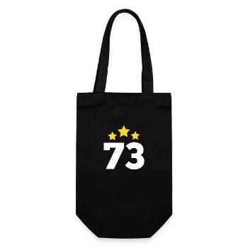 73 Jahre Stern - Geschenk zum 73. Jubiläum - Geschenkbeutel für Flaschen - Schwarz - Vorne