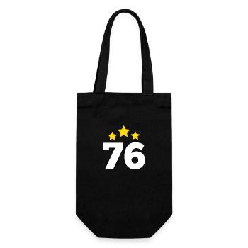 76 Years Star - 76th Anniversary Gift - Gift Bag for Bottles - black - Front
