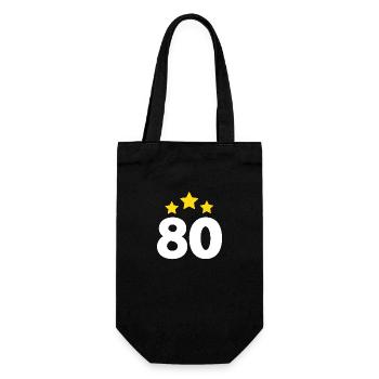 80 ans étoile - cadeau 80e anniversaire - Sac à bouteille - noir - Devant